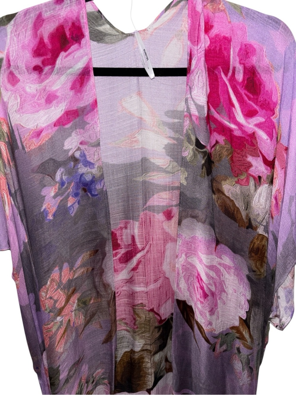 Sheer Floral Kimono Cardigan - Lavender & Pink RT $36 - Picture 5 of 7